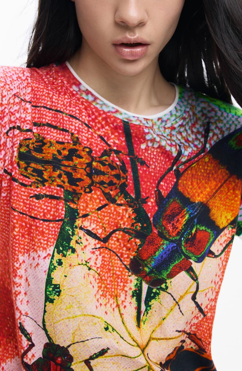 Desigual Beetle Cotton Graphic T-Shirt, Alternate, color, Red Multi