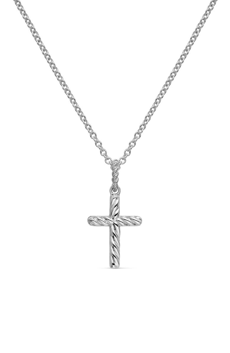 David Yurman Cable Collectibles Cross Necklace with Diamonds in 18K Gold, Alternate, color,