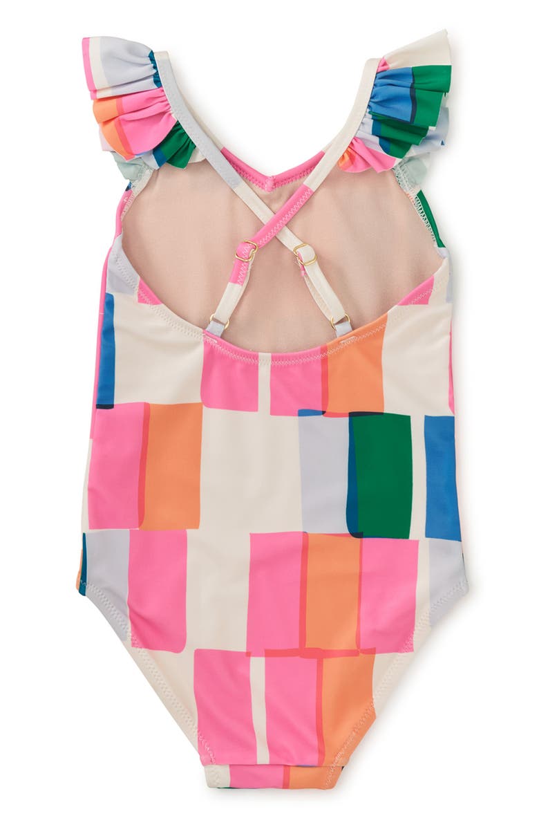 Tea Collection Ruffle One-Piece Swimsuit 2.0, Alternate, color, Copacabana Tile