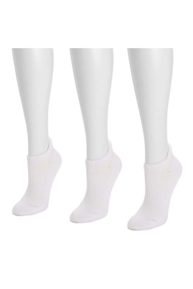 Cotton Compression Ankle Socks 3 Pair Pack, Alternate, color, White