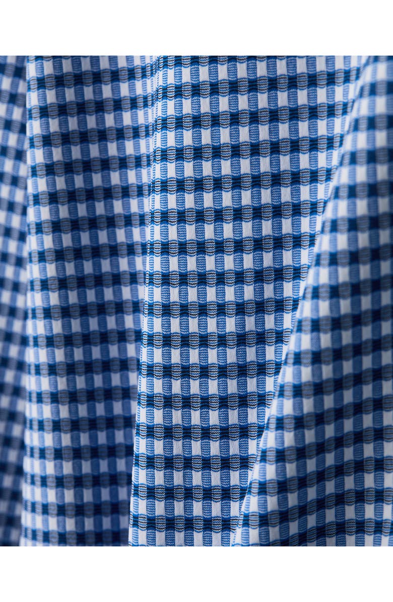 Rhone Commuter Slim Fit Gingham Check Performance Button-Up Shirt, Alternate, color, Navy Gingham