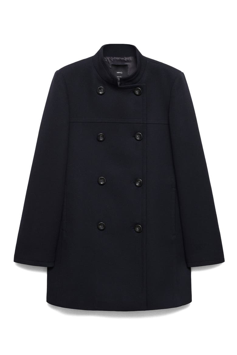 Cotton Blend Peacoat, Alternate, color, DARK NAVY