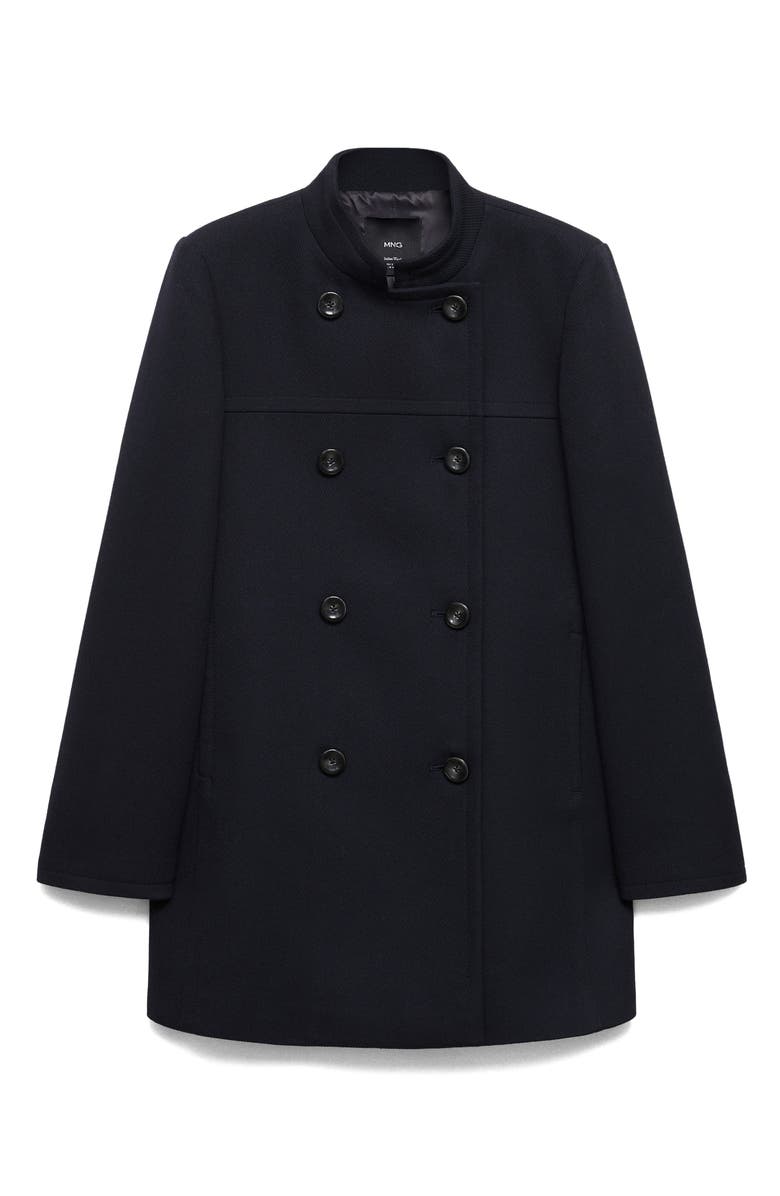 MANGO Cotton Blend Peacoat, Alternate, color, 