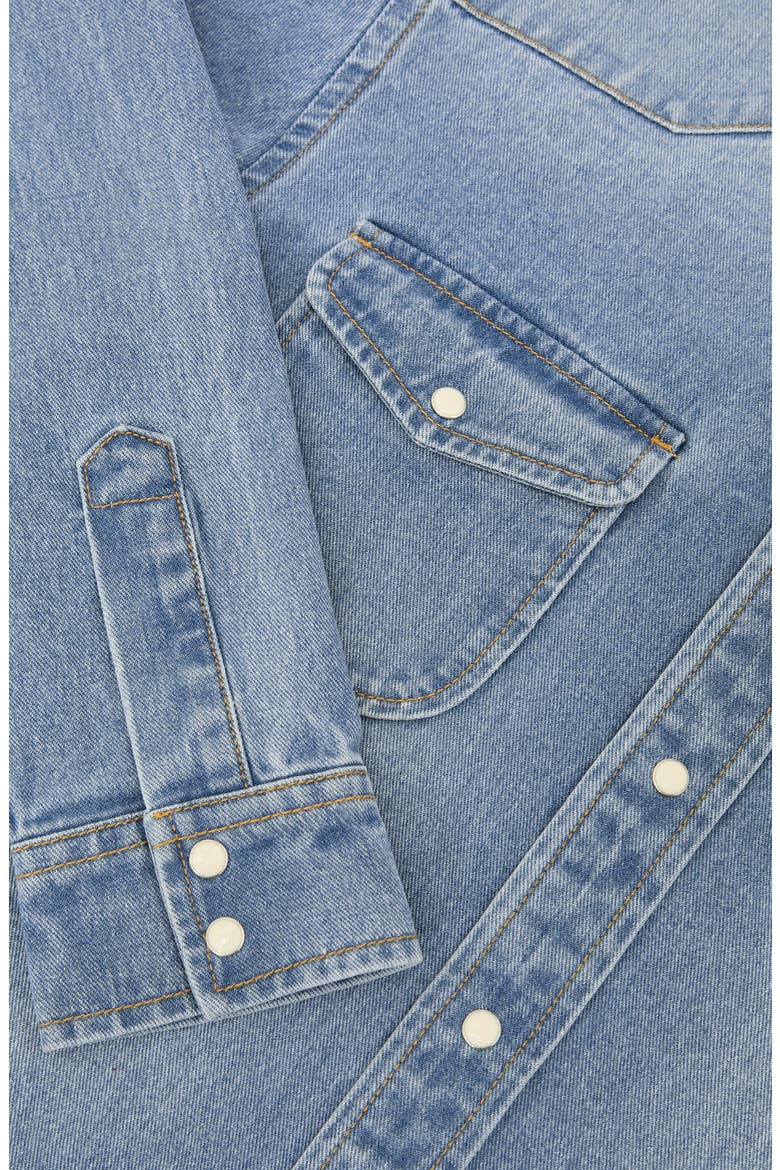 Finley Snap-Up Western Shirt, Alternate, color, WASHED BLUE