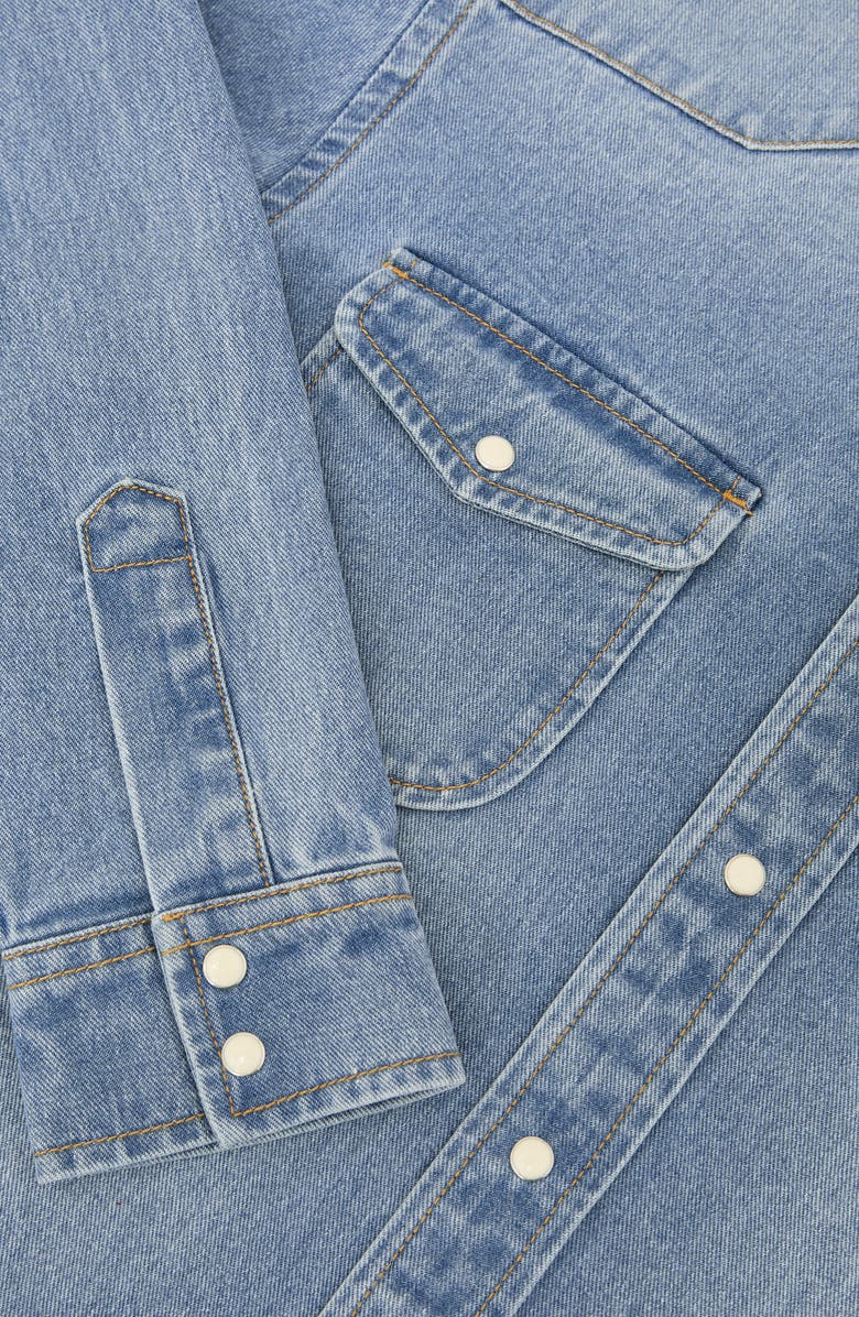 Reiss Finley Snap-Up Western Shirt, Alternate, color, Washed Blue