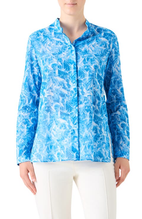 Whitecaps Cotton Voile Button-Up Shirt