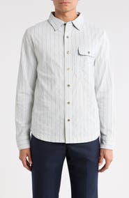 Imperfects Tradesman Striped Chambray Button-Up Shirt