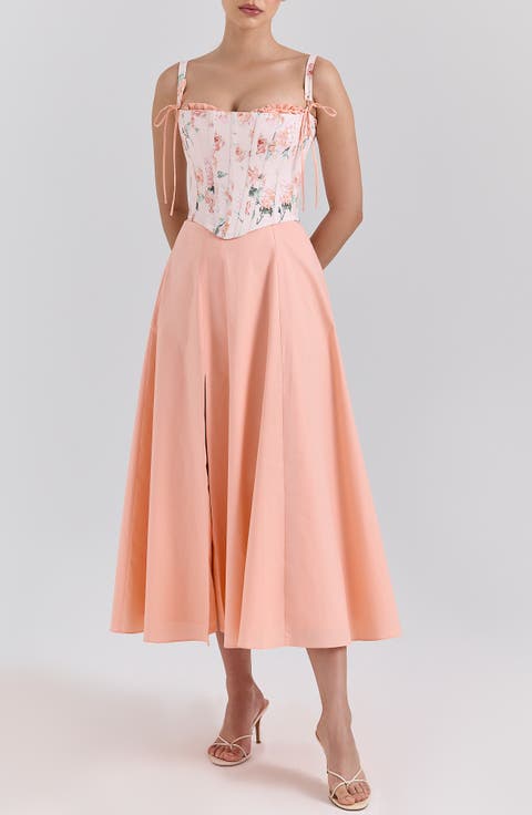 Sade Gathered Corset Cocktail Dress