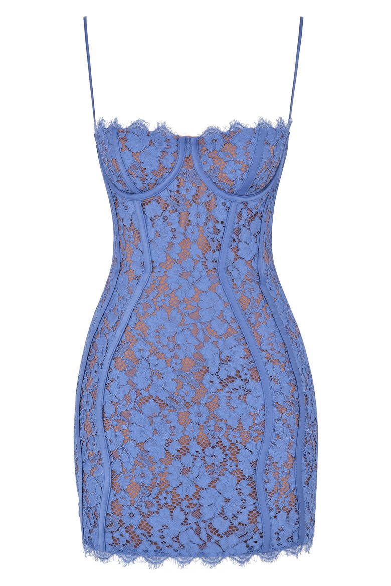 Lala Lace Underwire Cocktail Minidress, Alternate, color, LAVENDER