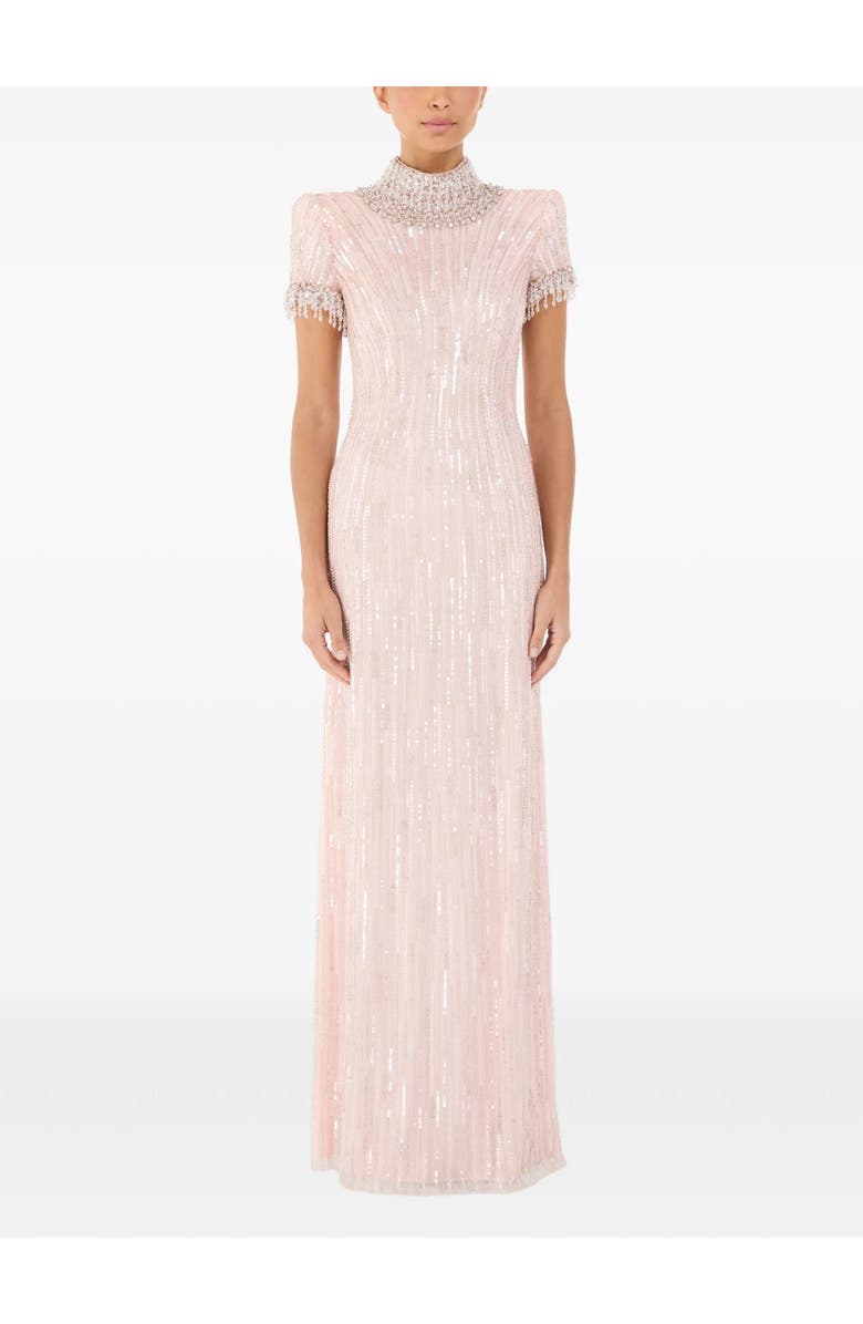 Jenny Packham Madeleine Beaded Maxi Dress, Alternate, color, Fox Coral