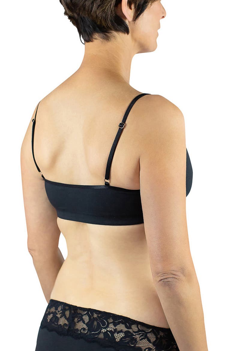 Astrid Pocketed Bralette, Alternate, color, BLACK