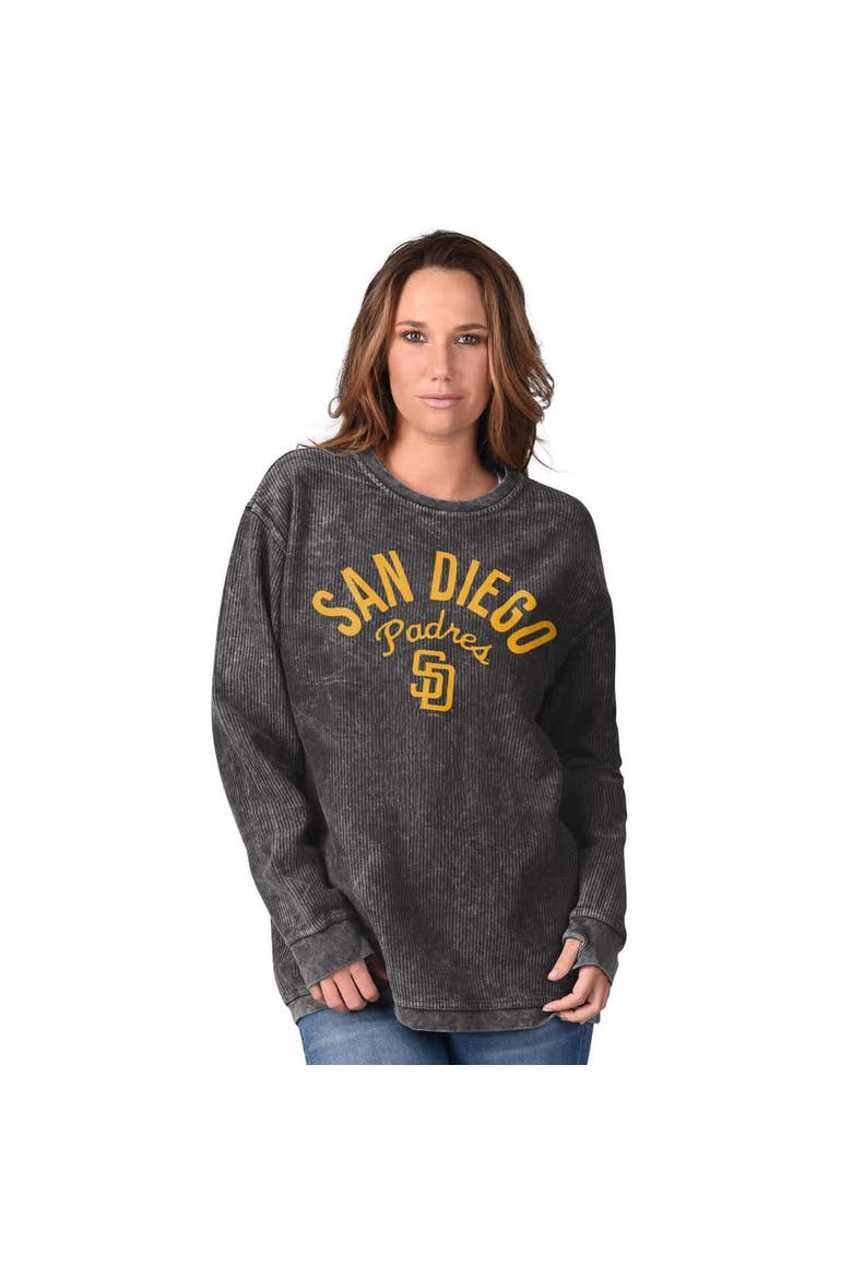 Women's G-III 4Her by Carl Banks Black San Diego Padres Comfy Cord Pullover Sweatshirt, Alternate, color, Black