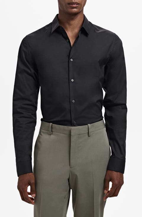 Slim Fit Cotton Button-Up Shirt