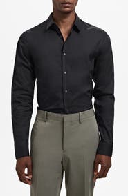 MANGO Slim Fit Cotton Button-Up Shirt