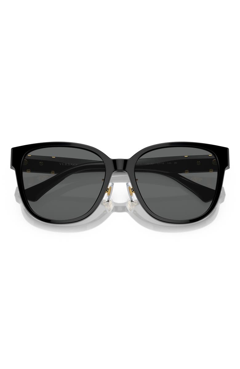 Versace 57mm Square Sunglasses, Alternate, color, Black