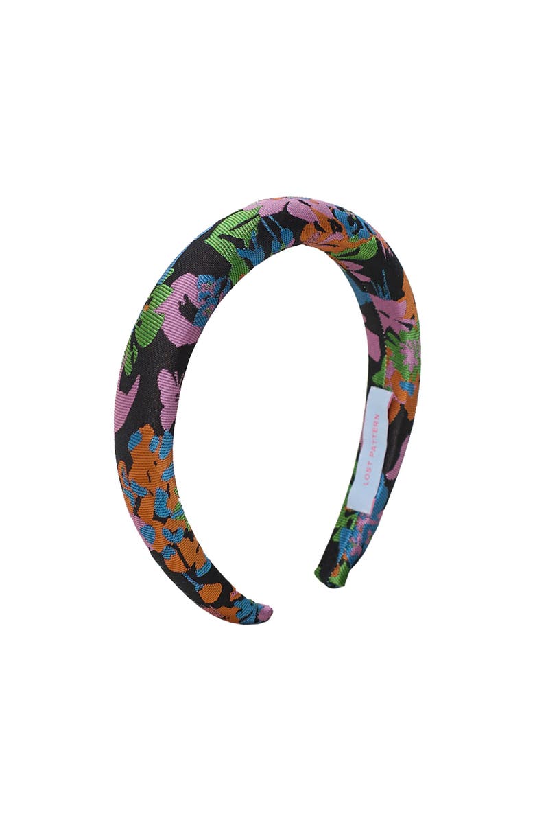 Lost Pattern NYC FRIDA x LOST PATTERN "Frida's Garden" Jacquard Hairband, Main, color, Black