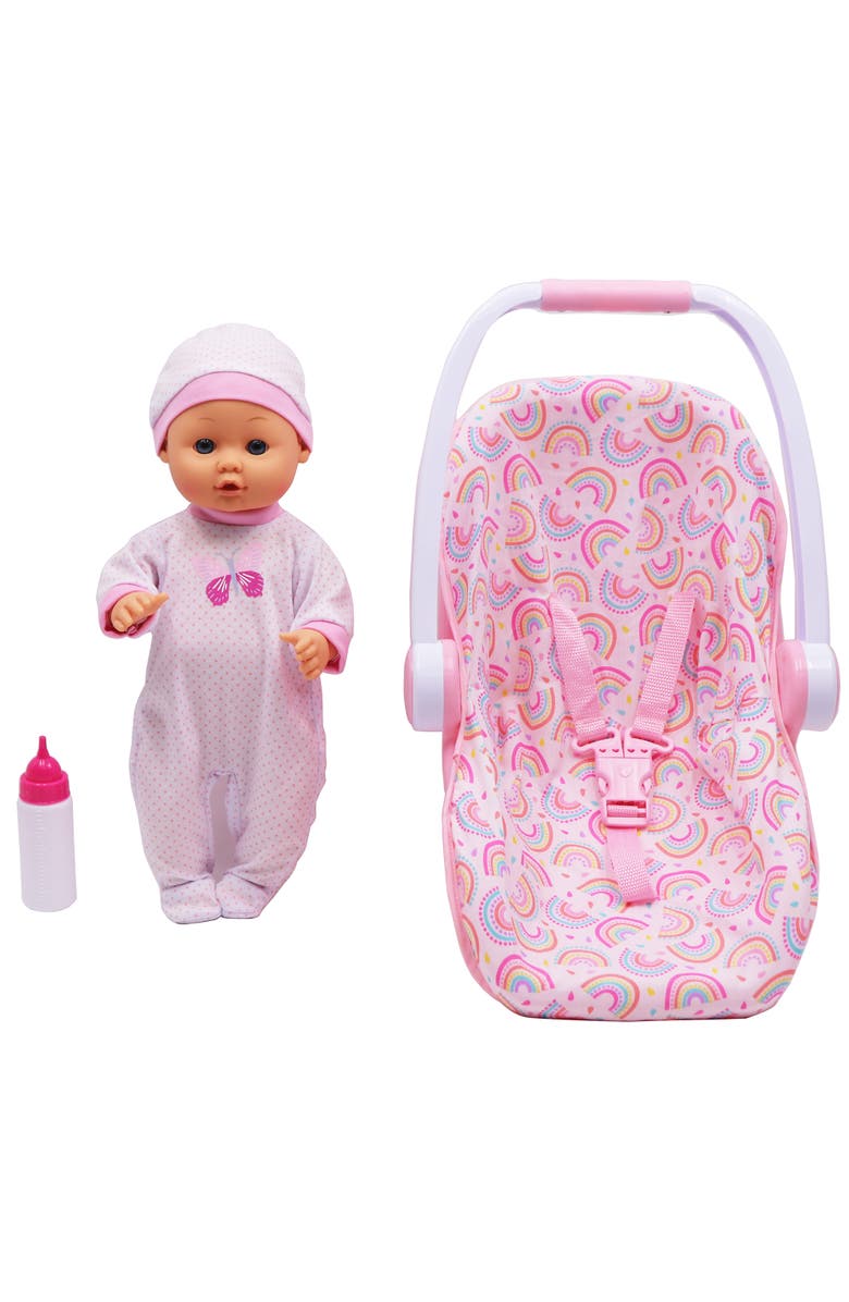 Dream Collection 16" Baby Doll With Toy Carrier / Car Seat Kids Playset 3+, Main, color, Multicolored