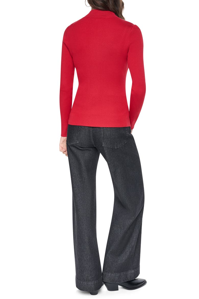 Logo Tape Quarter Zip Sweater, Alternate, color, VIBRNT RED