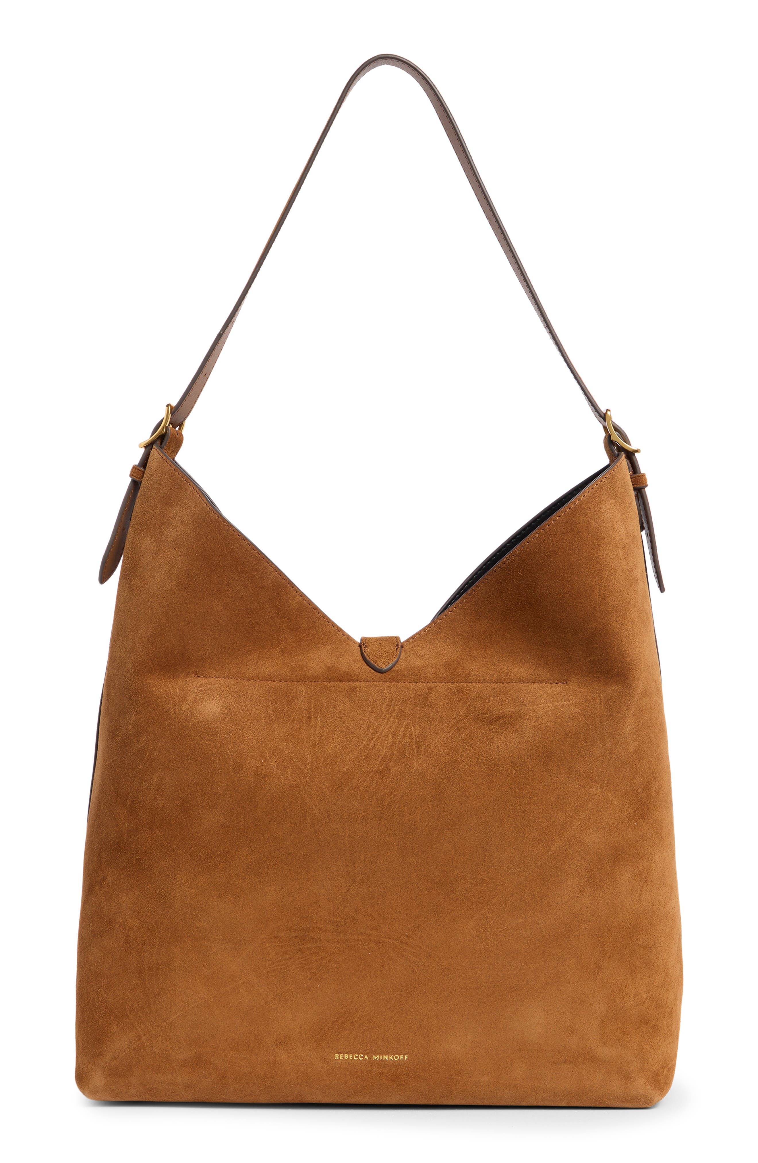 Rebecca Minkoff Megan Leather Hobo Bag, Alternate, color, Cannella