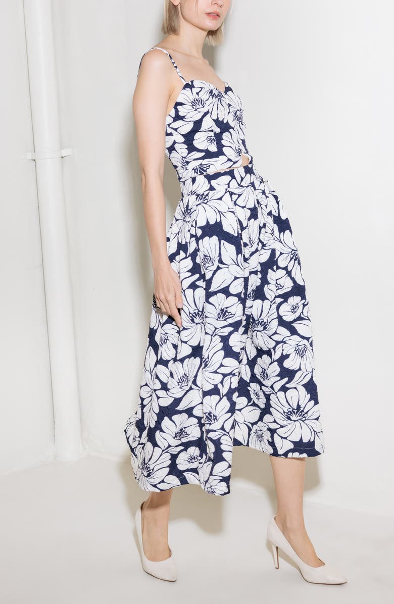 FREEMARKET Textured Printed Camisole, Alternate, color, Navy