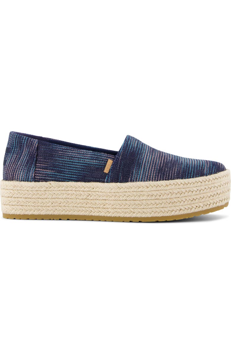 TOMS Valencia Platform Espadrille, Alternate, color, Navy