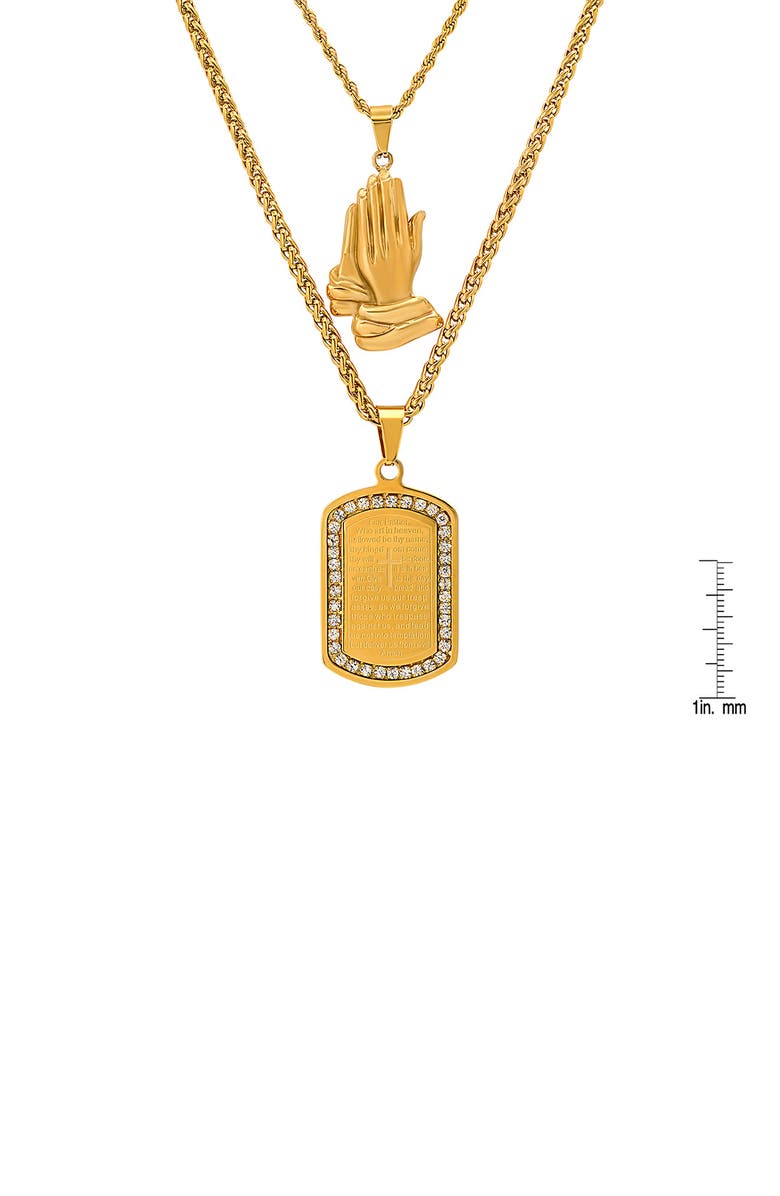 HMY JEWELRY Lord's Prayer Layered Necklace, Alternate, color, Yellow