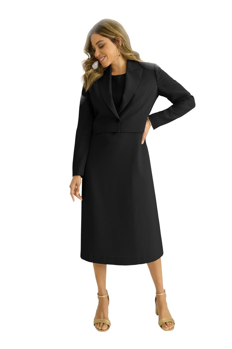 Cropped Jacket Dress, Main, color, BLACK