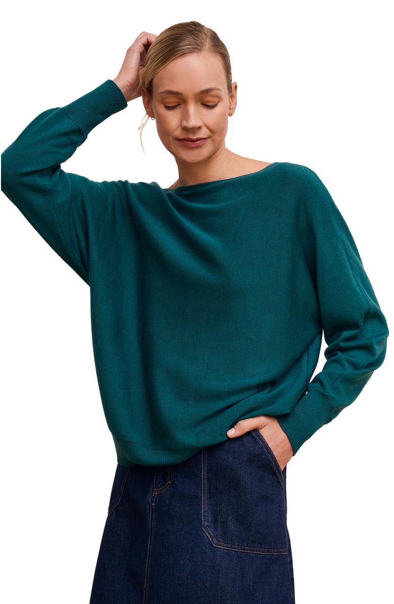 Celtic & Co. Fine Knit Merino Relaxed Sweater, Alternate, color, Teal