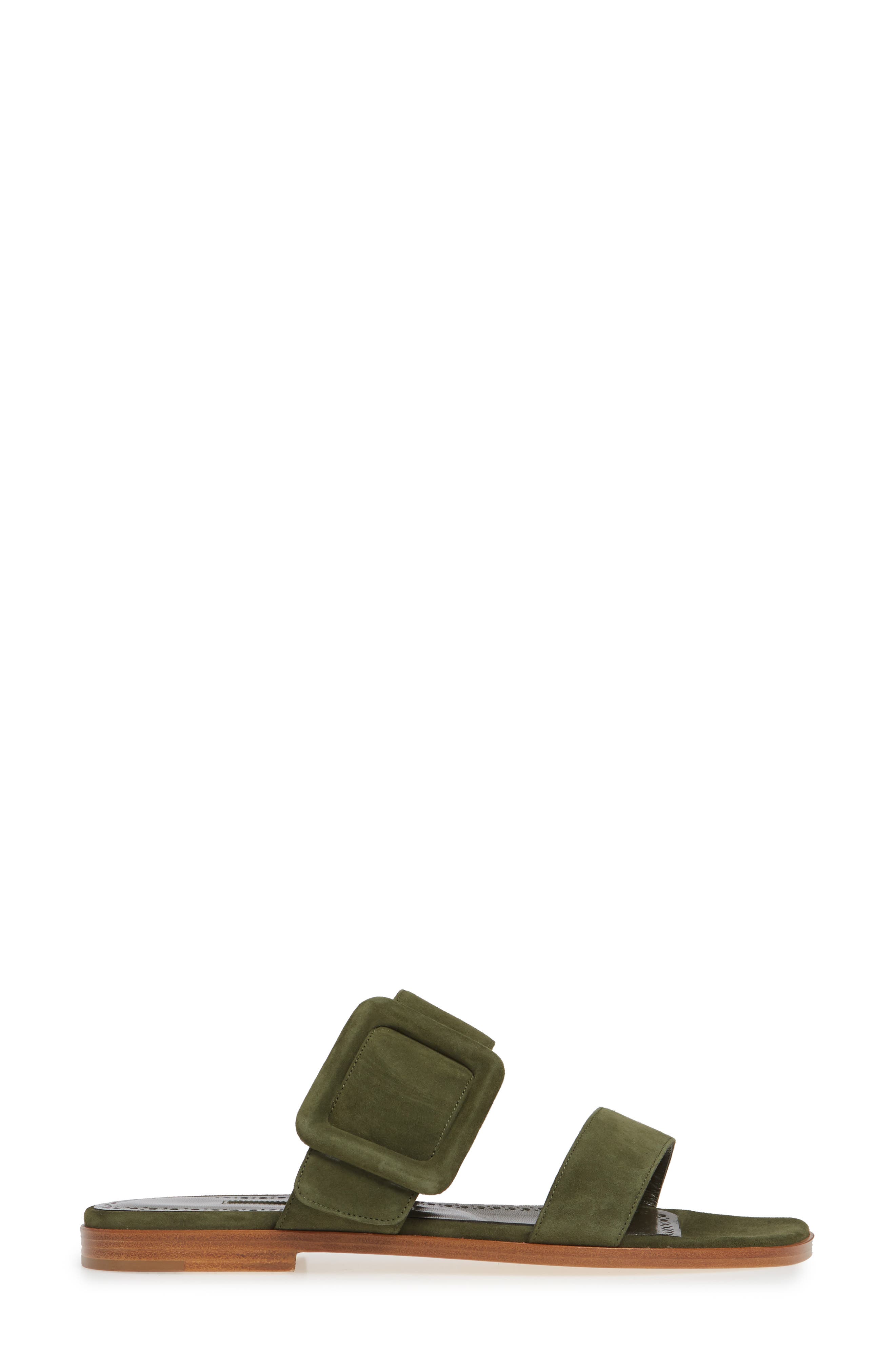Tituba Buckle Slide Sandal, Alternate, color, MILITARY GREEN SUEDE