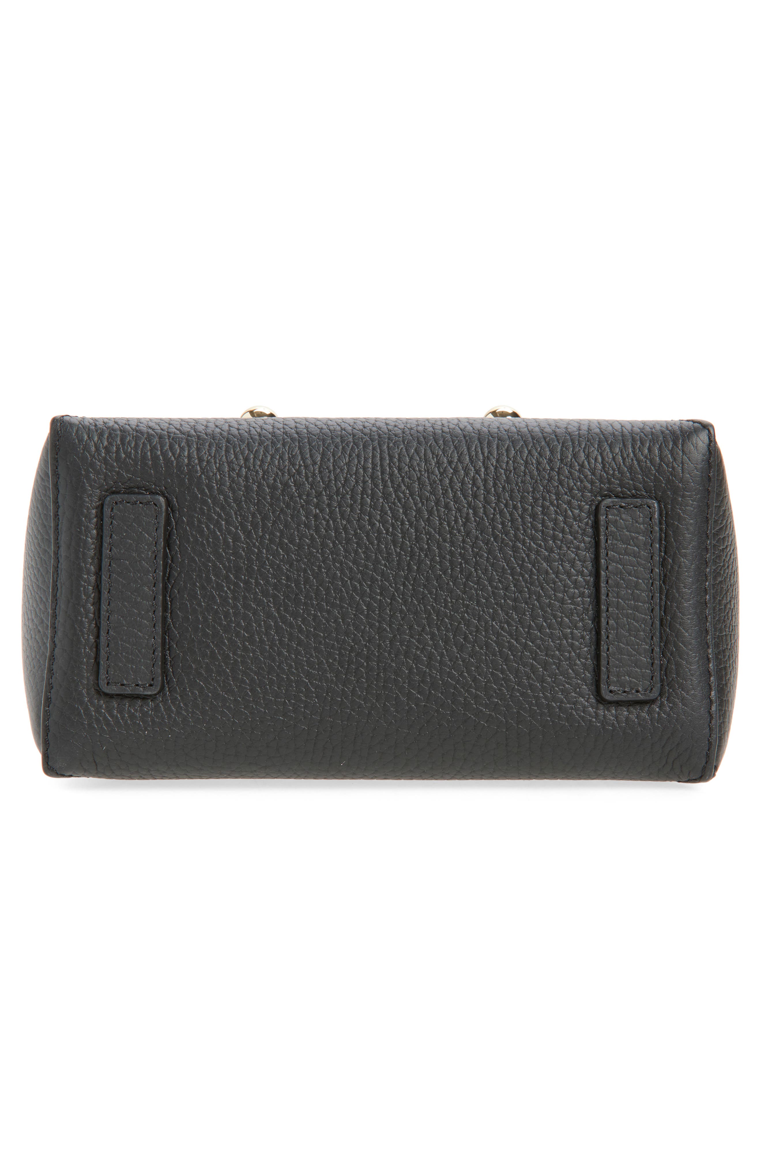 Strathberry Nano Mosaic Grained Leather Top Handle Bag, Alternate, color, Black