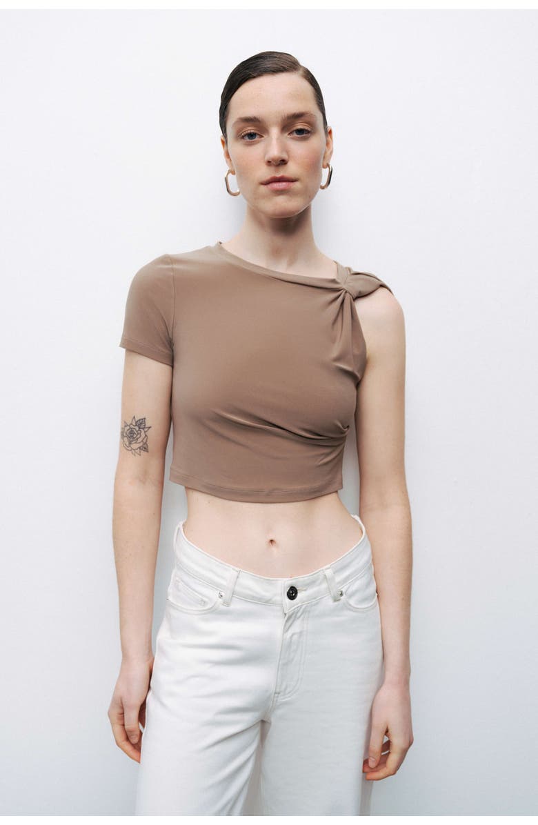 Nocturne Crop Top with Twisted Detail, Main, color, 