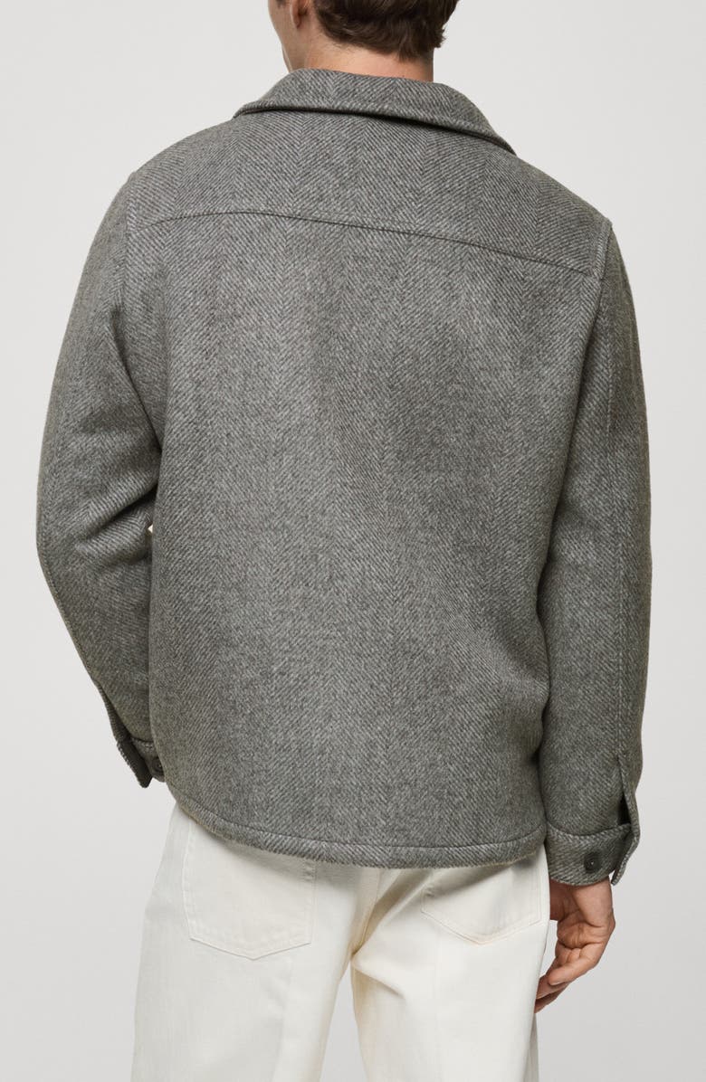 MANGO Wool Blend Overshirt, Alternate, color, 