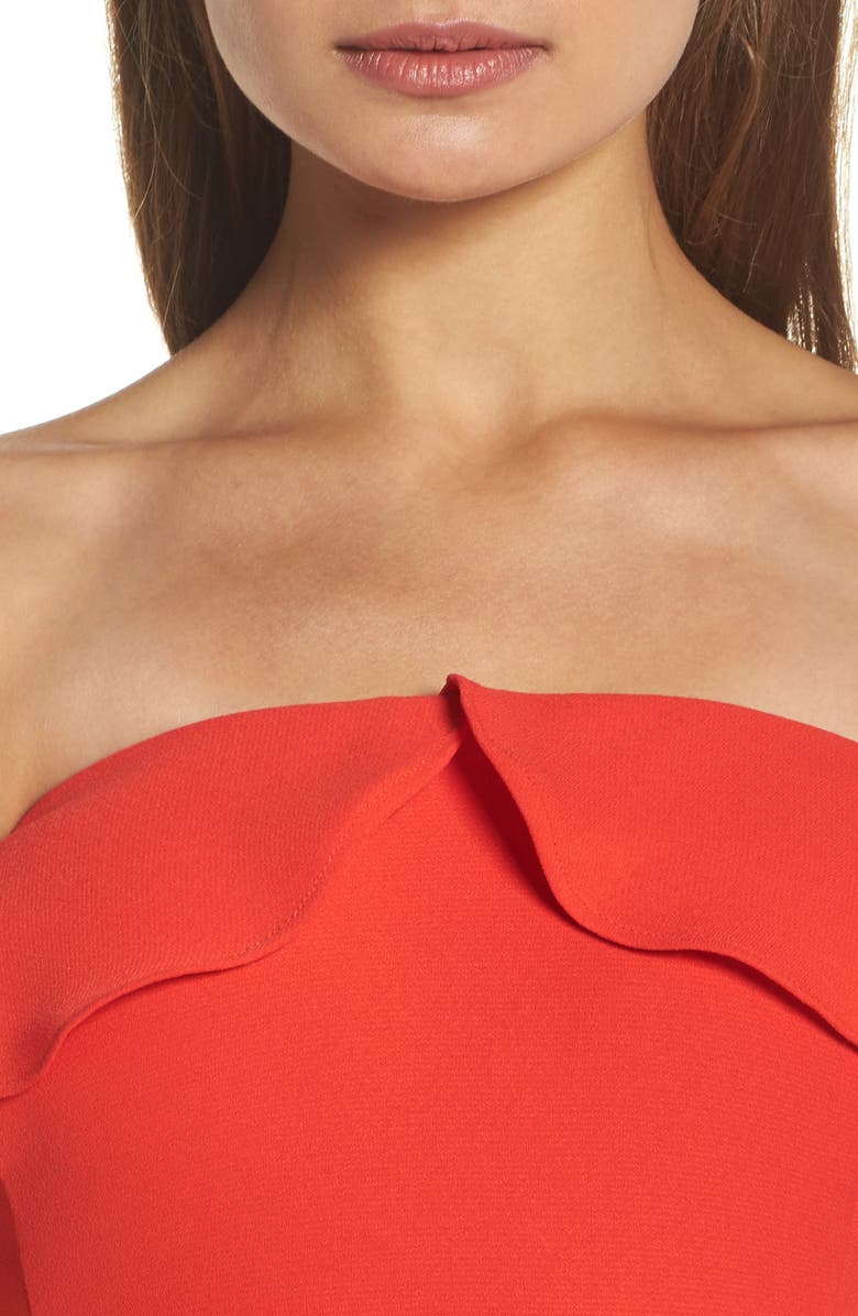 19 Cooper Ruffle Crepe High/Low Dress, Alternate, color,