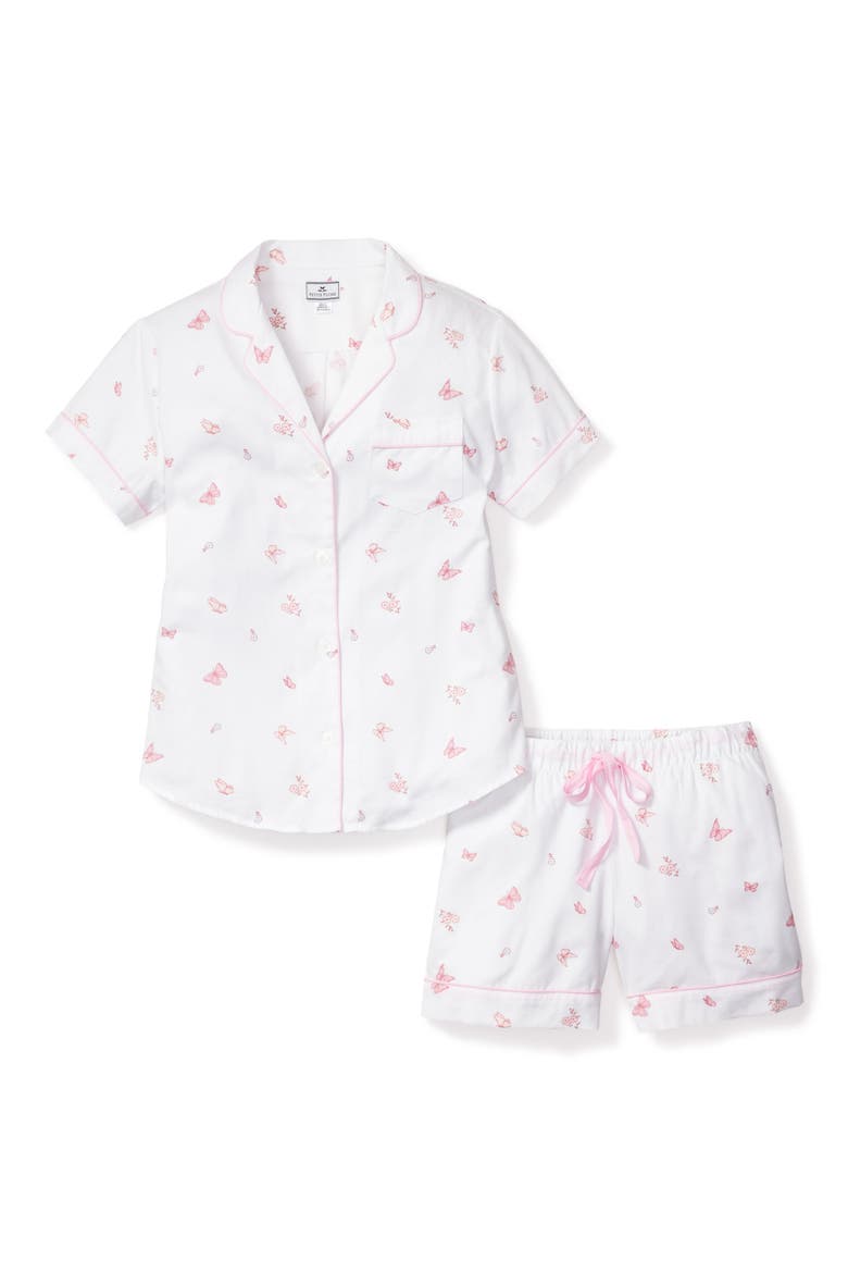 Butterflies Short Pajamas, Alternate, color, WHITE