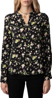 Zadig & Voltaire Twina Rose Print Button-Up Shirt