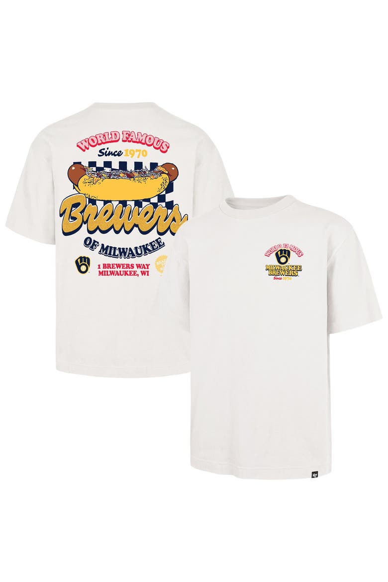 Men's '47 Cream Milwaukee Brewers Glizzy T-Shirt, Main, color, Cream