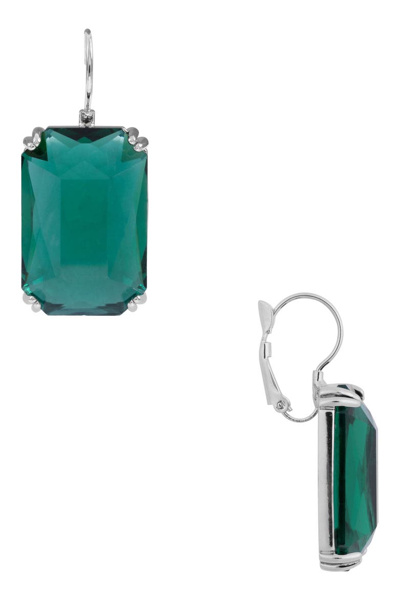 Glass Drop Earrings, Alternate, color, GREEN