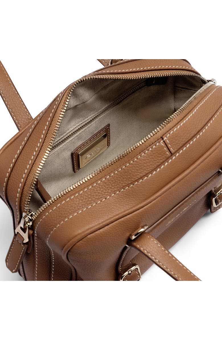 Santoni Leather handbag, Alternate, color, Brown