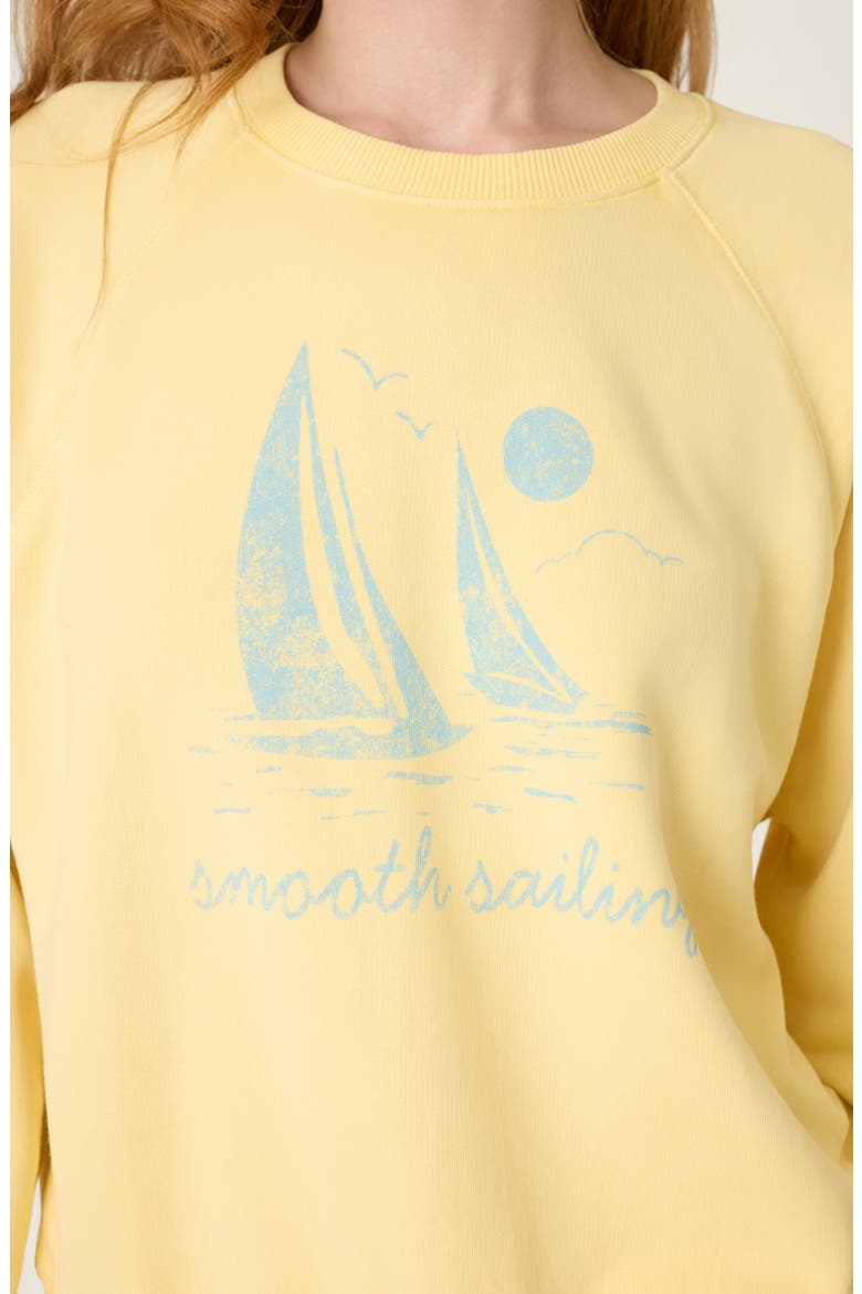 Meet Me by the Sea Cotton French Terry Graphic Sweatshirt, Alternate, color, SUNSHINE