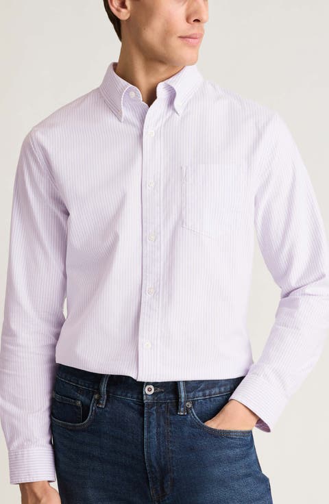 Everyday Slim Fit Stripe Cotton Button-Down Oxford Shirt