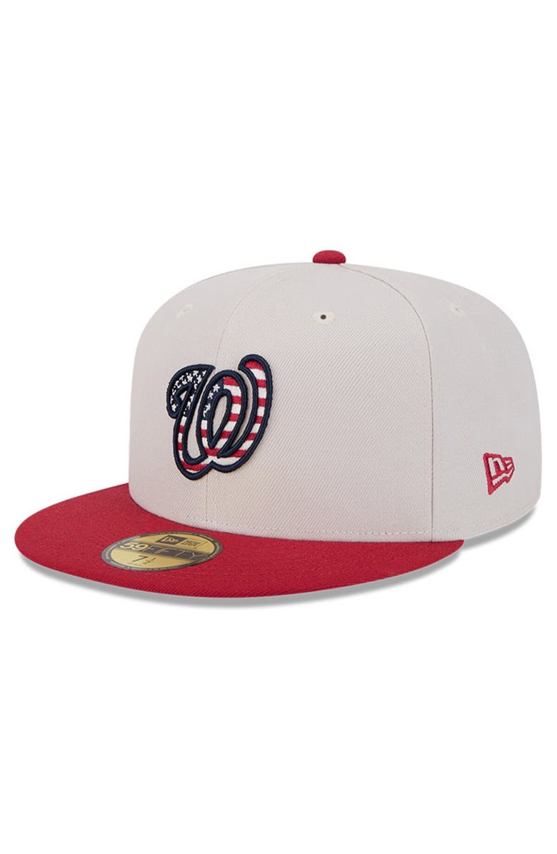 New Era Men's New Era  Khaki/Red Washington Nationals 2024 Fourth of July 59FIFTY Fitted Hat, Alternate, color, Khaki