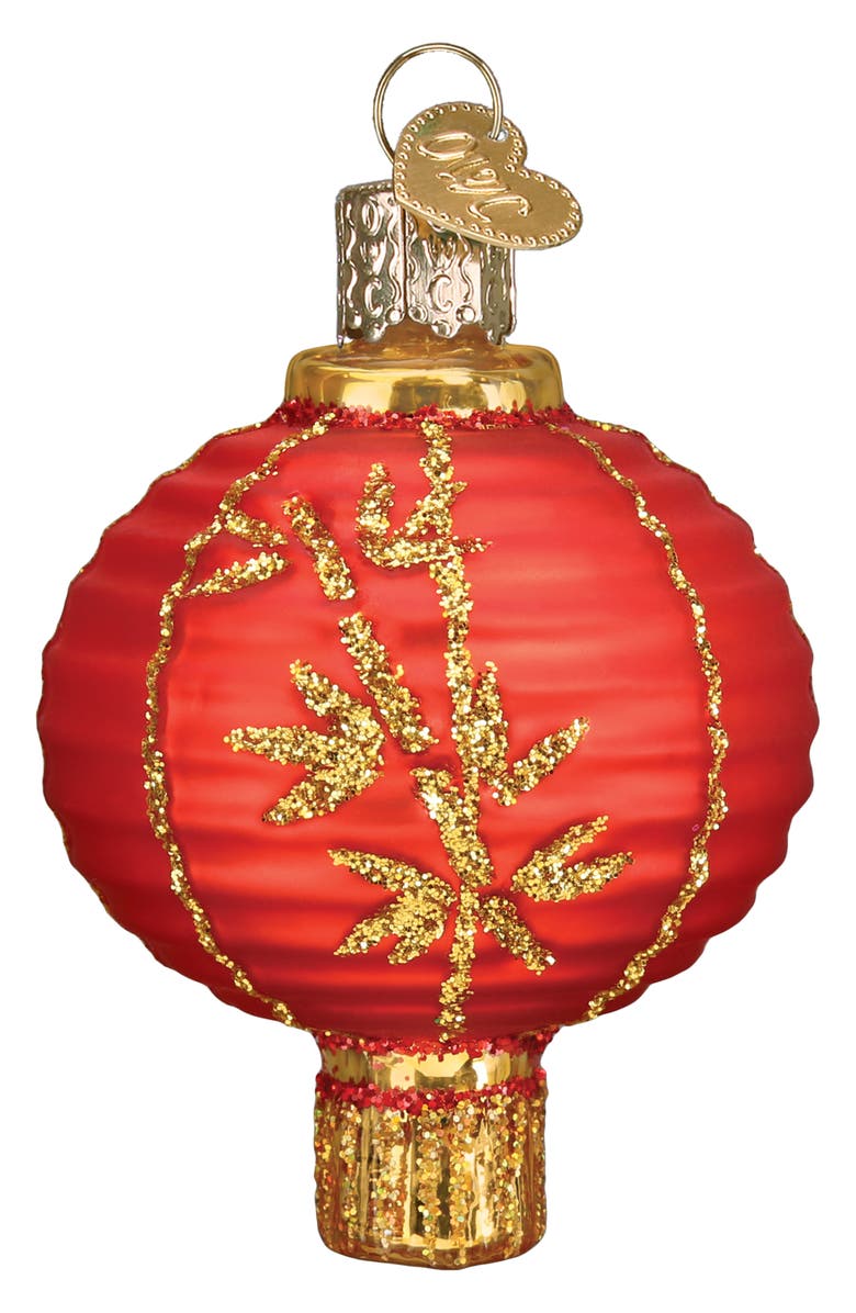 Old World Christmas Chinese Lantern Glass Ornament, Main, color, Red/ Gold