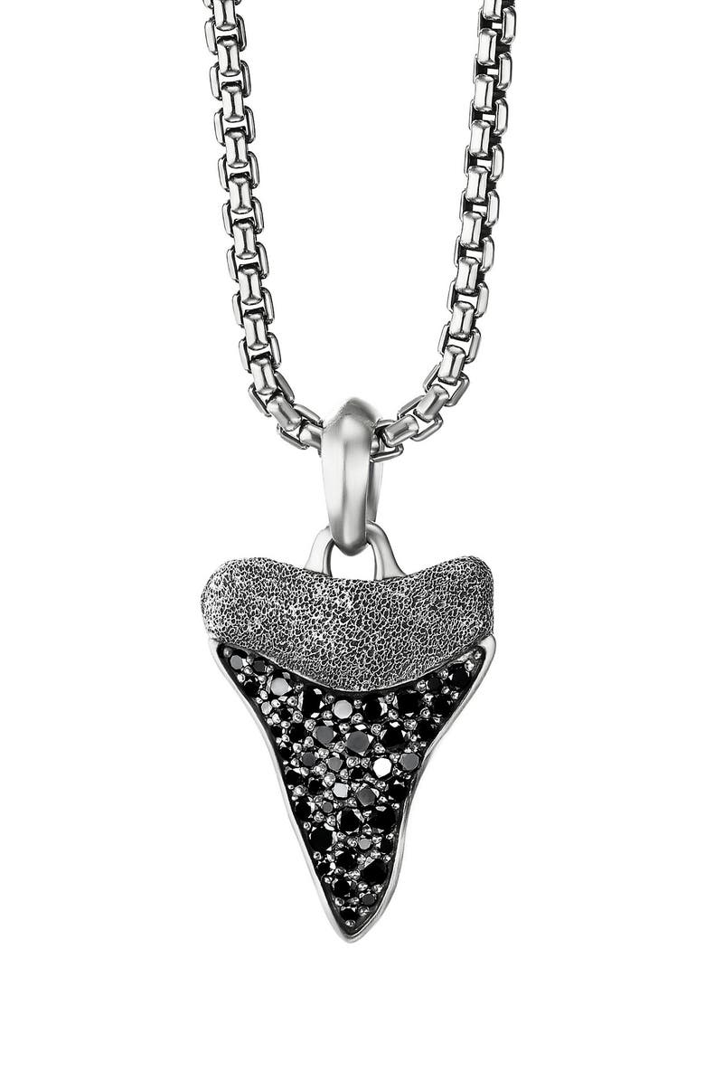 David Yurman Shark Tooth Amulet with Pavé Black Diamonds, Main, color, 