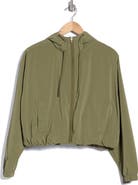 90 DEGREE BY REFLEX Woven Cocoon Bubble Hem Hoodie