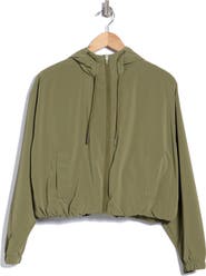 90 DEGREE BY REFLEX Woven Cocoon Bubble Hem Hoodie