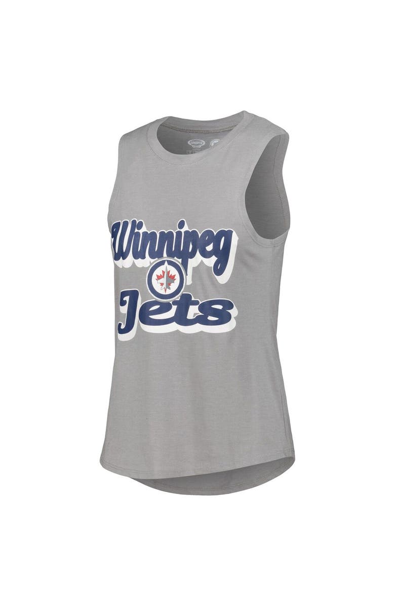 CONCEPTS SPORT Women's Concepts Sport Heather Gray/Heather Navy Winnipeg Jets Meter Muscle Tank Top & Pants Sleep Set, Alternate, color,