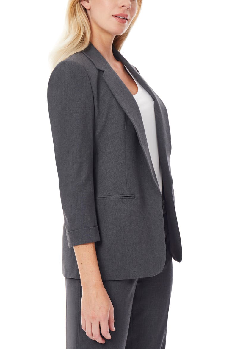 Three Quarter Sleeve Blazer, Alternate, color, GREY
