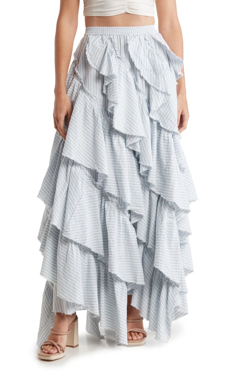 Free People Rock the Runway Ruffle Maxi Skirt, Main, color,
