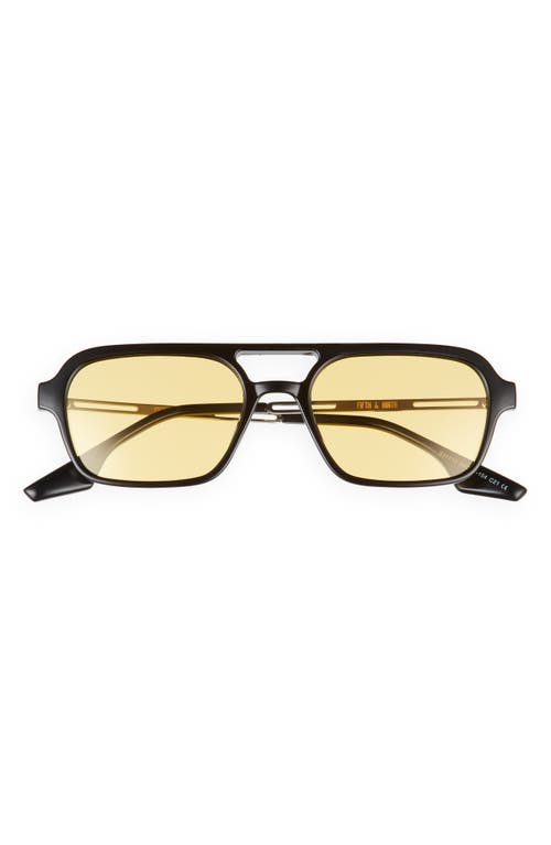 Fifth & Ninth Jordan 60mm Aviator Sunglasses in Black/Yellow 
