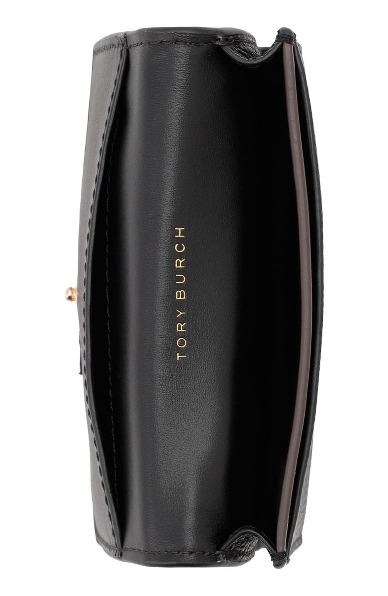 Tory Burch Robinson Small Pebbled Leather Wallet, Alternate, color, Black